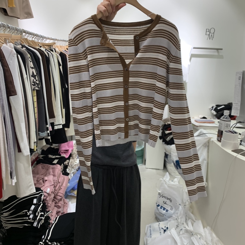 BY BOMI東大門直郵女士新品時尚職業人氣真品開衫開衫條紋BY BOMI開衫圖色2