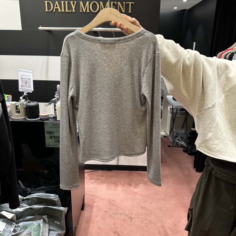DAILY MOMENT韓國代購女裝新品熱賣職業休閑長袖T恤口袋DAILY MOMENT長袖T恤
