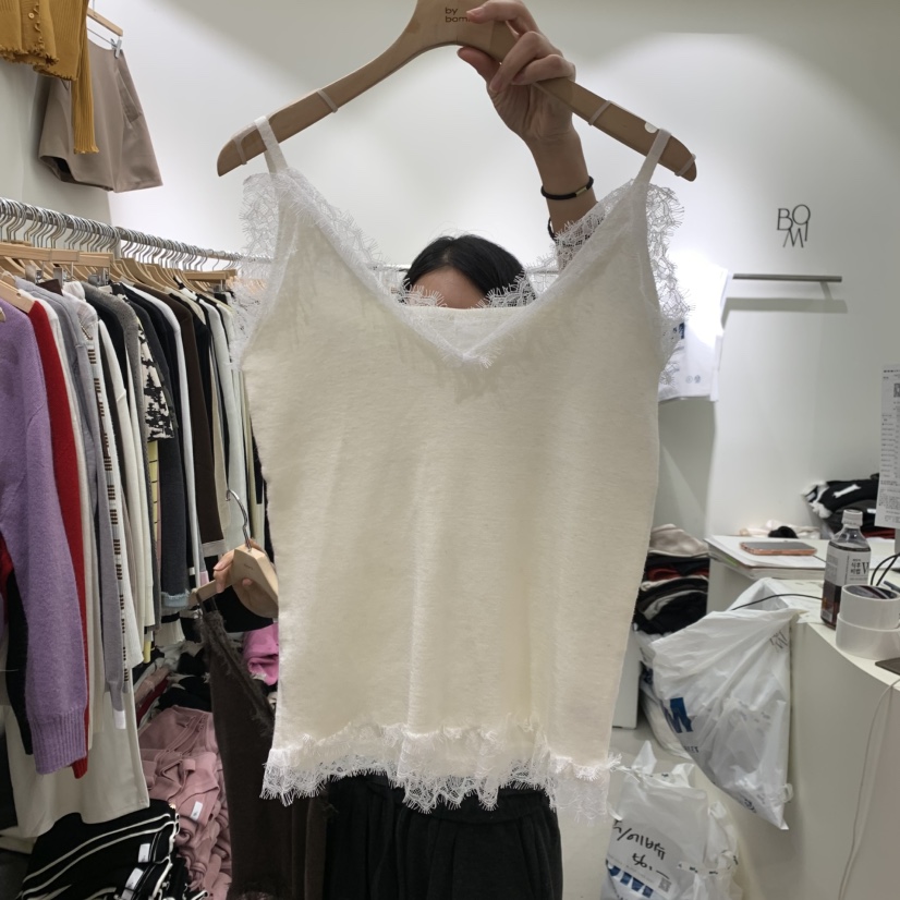 BY BOMI韓國直郵女裝新品休閑吊帶背心不含腰包蕾絲無袖BY BOMI吊帶/背心圖色4