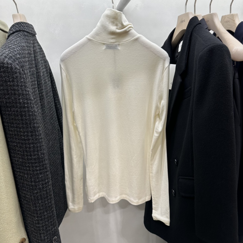 CREPE東大門直郵女士新品真品人氣休閑推薦職業長袖T恤高領CREPE長袖T恤