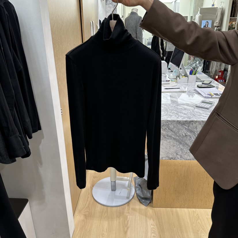 CREPE東大門直郵女士新品真品人氣休閑推薦職業長袖T恤高領CREPE長袖T恤圖色4