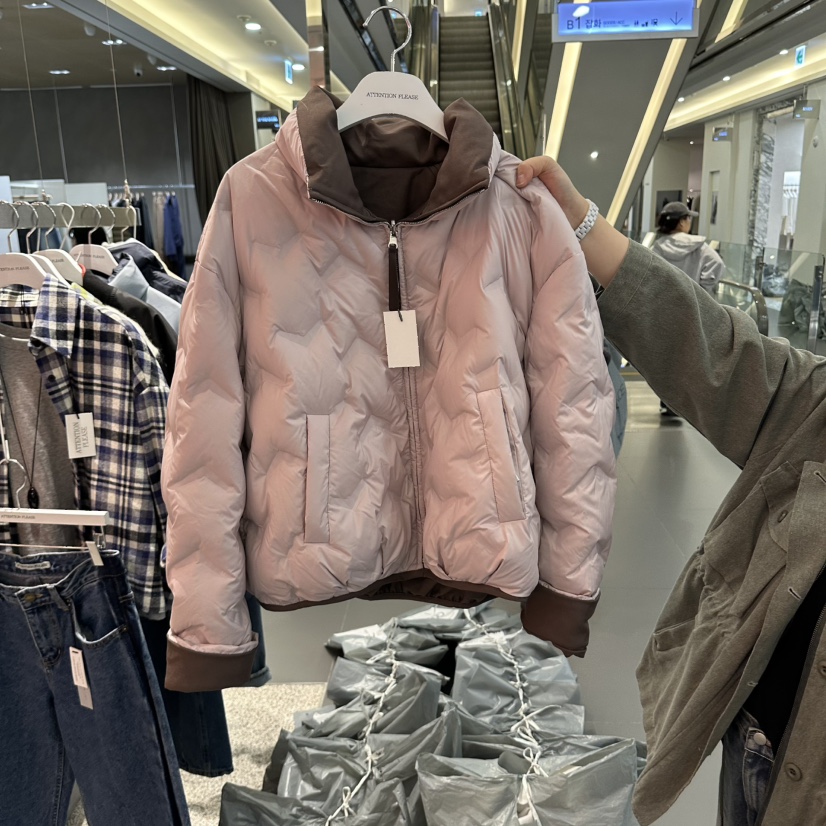 ATPZ韓國代購女裝新品熱賣真品夾克羽絨服兩面穿雙面鴨絨ATTENTION PLEAES夾克