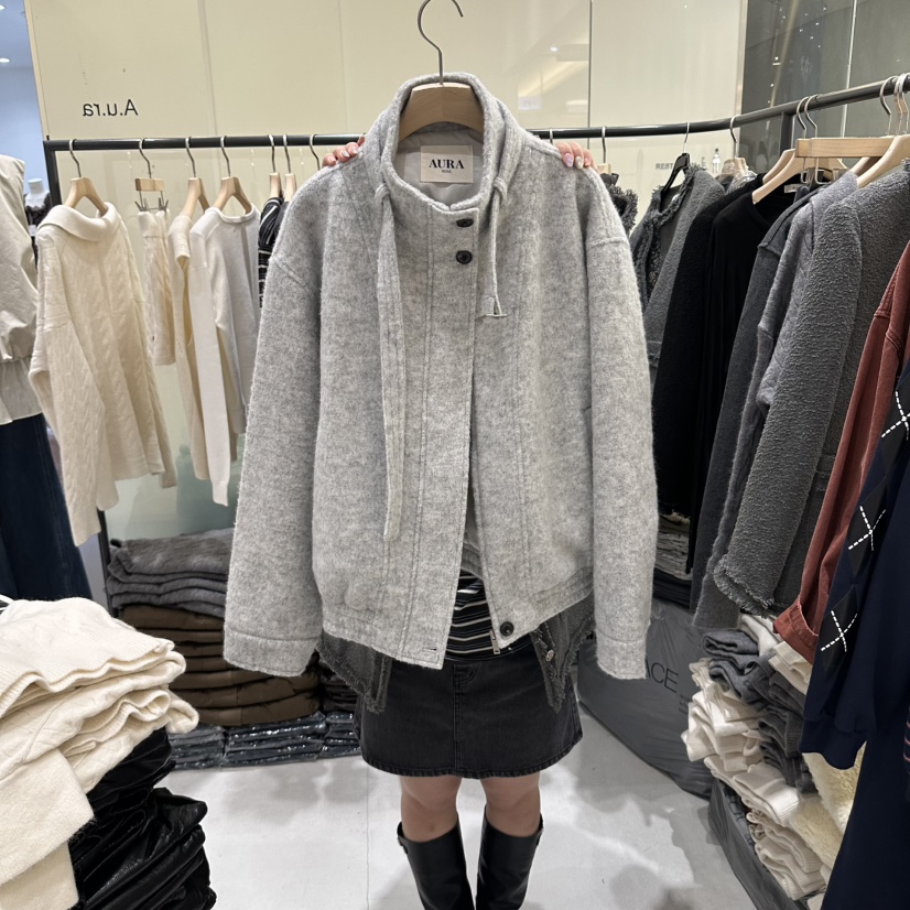 AURA韓國代購女士新品職業推薦人氣休閑真品時尚熱賣夾克Au ra夾克圖色1