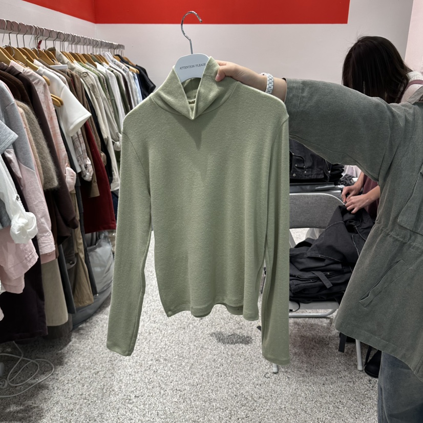 ATPZ東大門實拍女士新品真品推薦職業時尚人氣長袖T恤高領ATTENTION PLEAES長袖T恤圖色3