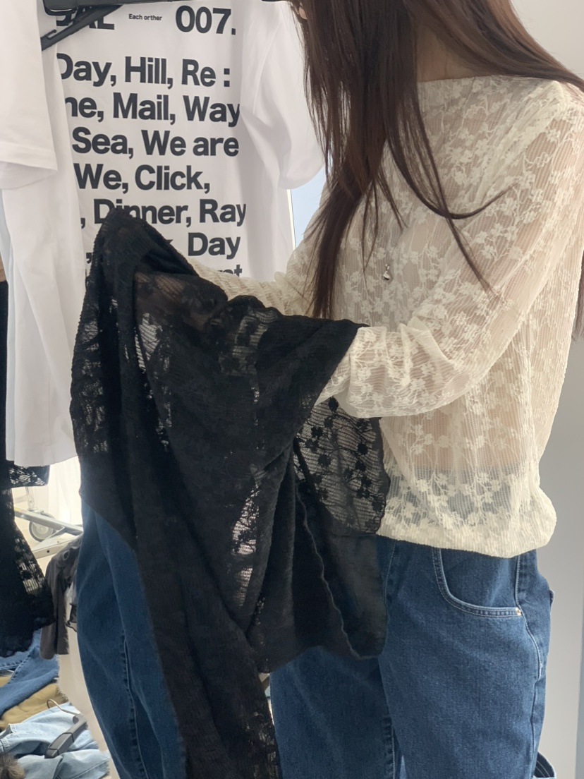 LE AVE韓國直郵女士新品時尚真品推薦休閑熱賣長袖T恤透明LE AVE長袖T恤