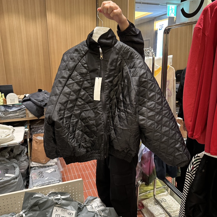EEE韓國代購女士新品時尚人氣真品夾克兩面穿系帶雙面絎縫EEE夾克