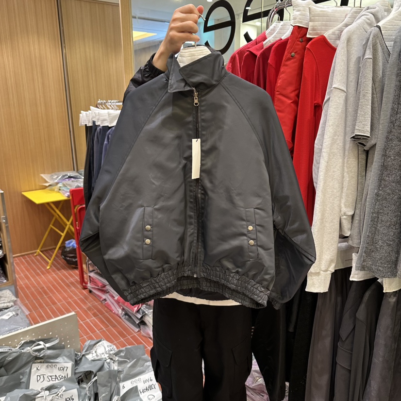 EEE韓國代購女士新品時尚人氣真品夾克兩面穿系帶雙面絎縫EEE夾克圖色2灰色