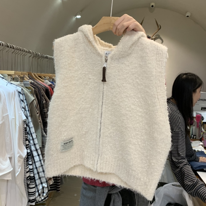 BLACKFRIDAY韓國代購女士新品人氣時尚休閑真品馬甲連帽衫BLACK FRIDAY馬甲圖色1