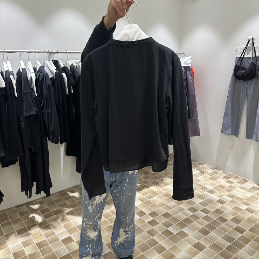 MYNAMEIS/AIME HOPE MAKE東大門實拍女士新品休閑長袖T恤層疊開衫紐扣MYNAMEIS/AIME HOPE MAKE長袖T恤