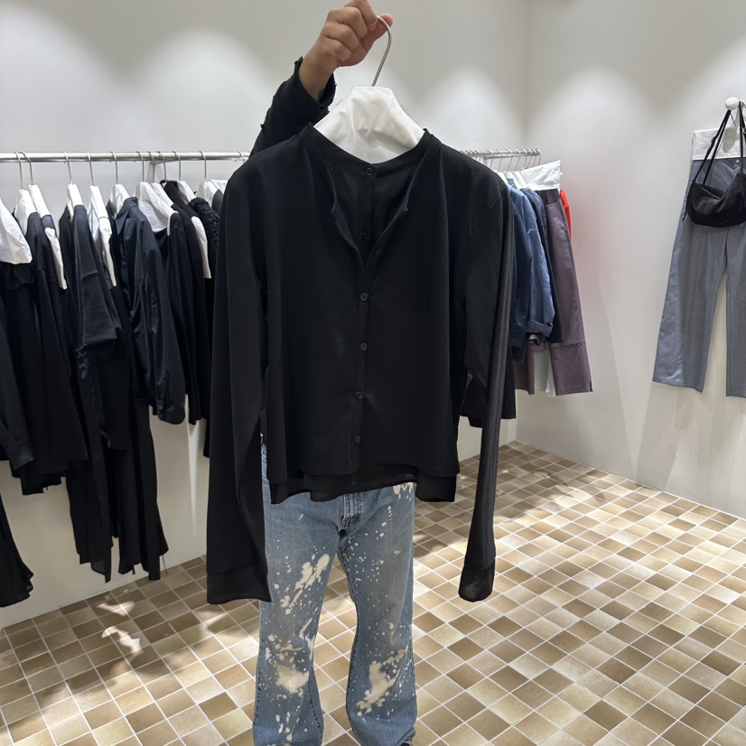 MYNAMEIS/AIME HOPE MAKE東大門實拍女士新品休閑長袖T恤層疊開衫紐扣MYNAMEIS/AIME HOPE MAKE長袖T恤圖色3