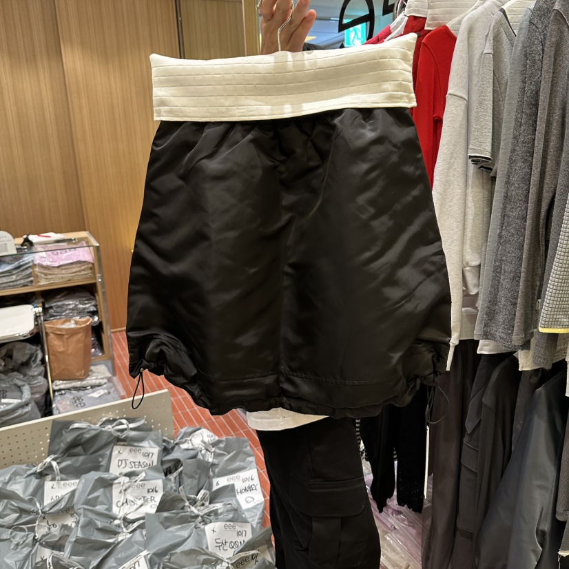 EEE東大門實拍女士新品推薦人氣休閑短裙兩面穿系帶雙面絎縫EEE短裙