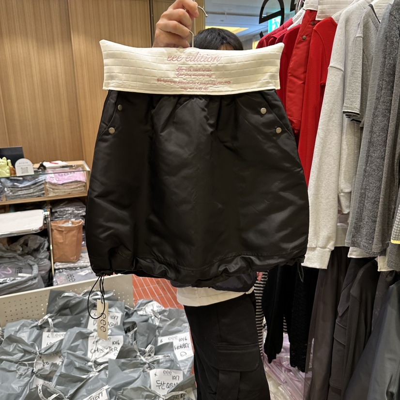 EEE東大門實拍女士新品推薦人氣休閑短裙兩面穿系帶雙面絎縫EEE短裙圖色3