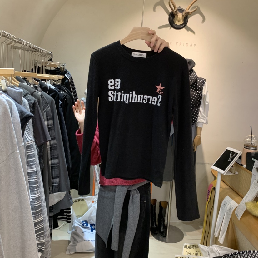 BLACKFRIDAY韓國代購女士新款熱賣時尚推薦人氣真品長袖T恤BLACK FRIDAY長袖T恤圖色4