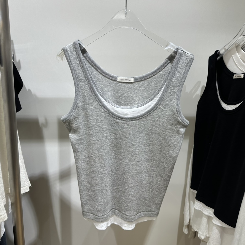 TOPDRESSING韓國直郵女士新款真品推薦休閑吊帶背心撞色無袖TOPDRESSING吊帶/背心圖色2