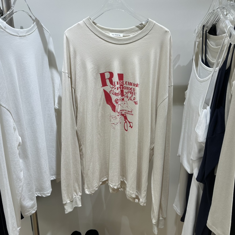 TOPDRESSING東大門實拍女裝新款休閑時尚推薦長袖T恤印花TOPDRESSING長袖T恤圖色2