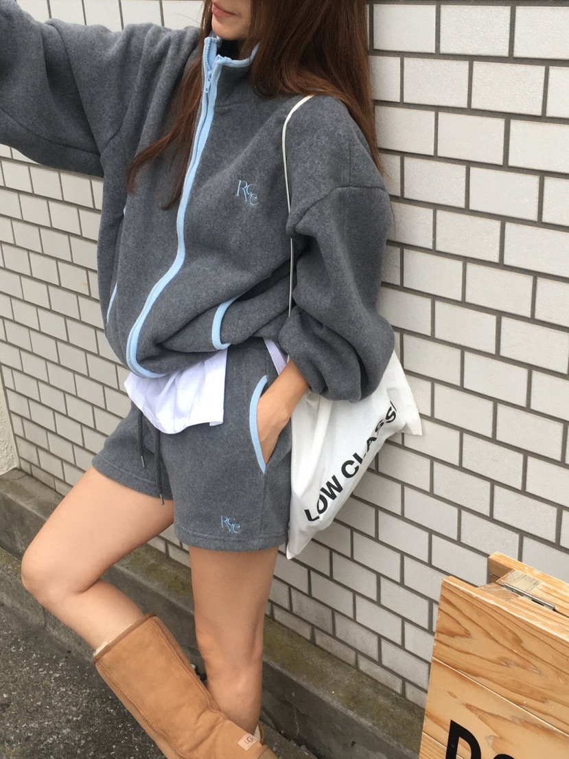 REVE CITE-L東大門代購女裝新款人氣推薦衛衣抓絨拉鏈撞色REVE CITE-L衛衣