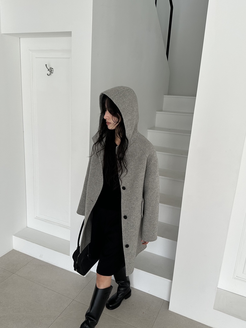 LE VASE東大門實拍女裝新款推薦熱賣真品中長款大衣手工LE VASE中長款大衣