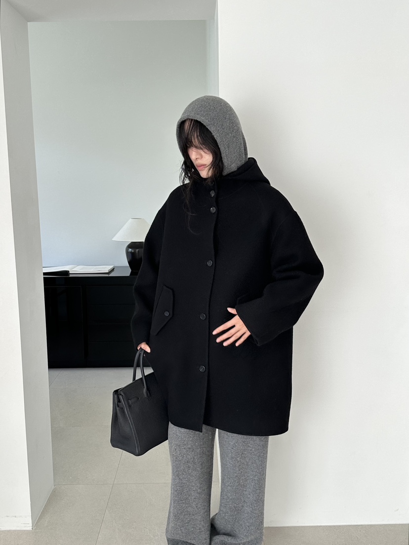 LE VASE東大門實拍女裝新款推薦熱賣真品中長款大衣手工LE VASE中長款大衣