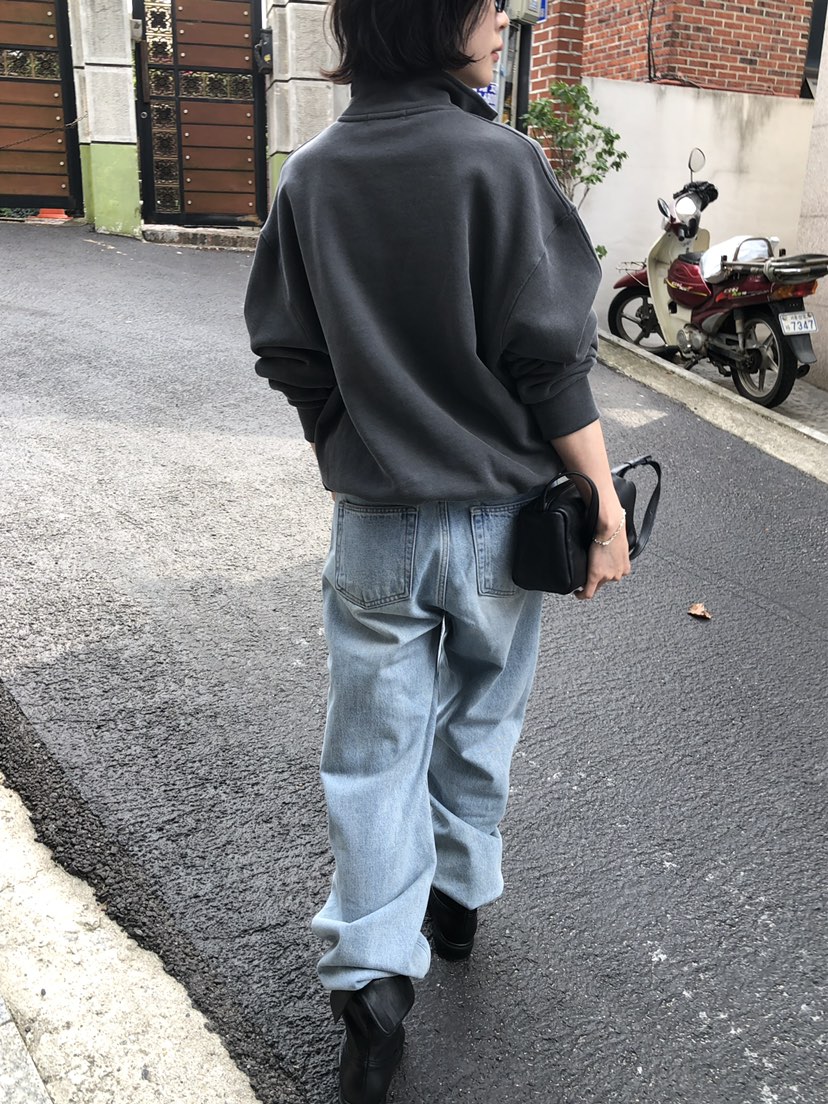 LONG PEAK東大門實拍女裝新品時尚熱賣推薦衛衣拉鏈染色LONG PEAK衛衣