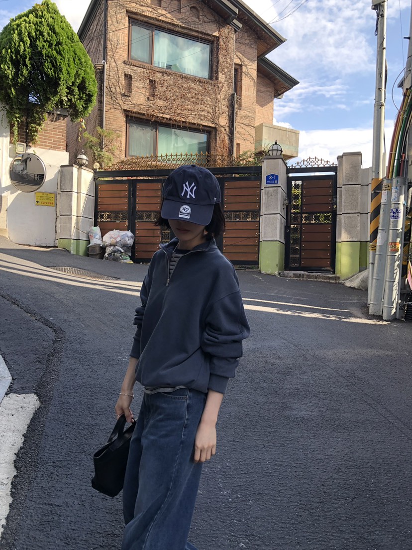 LONG PEAK東大門實拍女裝新品時尚熱賣推薦衛衣拉鏈染色LONG PEAK衛衣