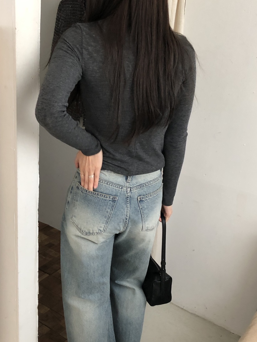 LONG PEAK韓國直郵女裝新款真品人氣休閑長袖T恤天絲羊毛LONG PEAK長袖T恤
