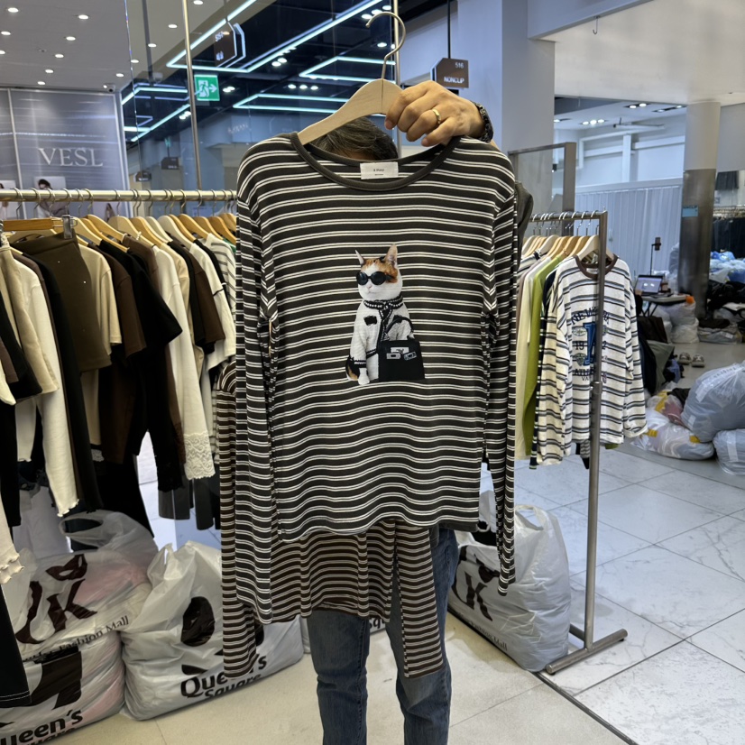 K STORY東大門代購女裝新品時尚推薦人氣休閑熱賣長袖T恤K STORY長袖T恤圖色1灰色