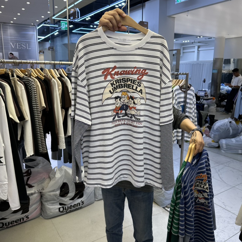 K STORY東大門實拍女士新款真品推薦時尚休閑人氣長袖T恤K STORY長袖T恤圖色1