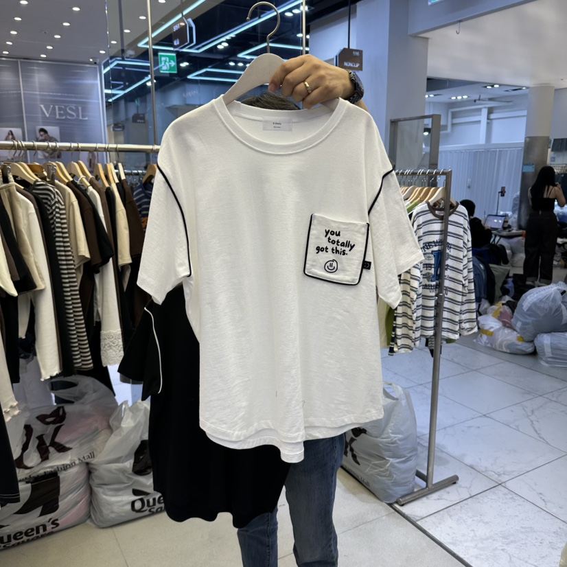 K STORY東大門實拍女裝新品時尚推薦真品熱賣人氣T恤口袋K STORYT恤圖色1