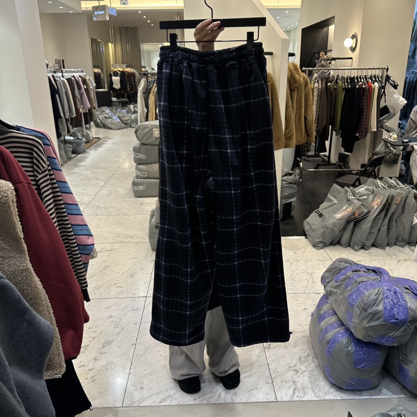 CREDITO東大門代購女裝新品真品人氣時尚休閑休閑褲格子絨CREDITO休閑褲