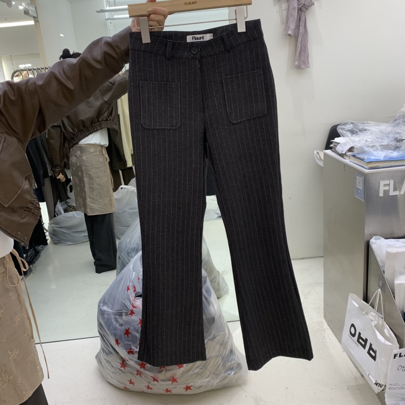 FLAUNT韓國直郵女裝新款真品時尚推薦人氣熱賣休閑褲修身FLAUNT休閑褲圖色3墨