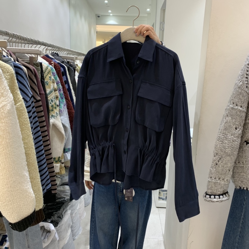 ASOME東大門代購女裝新款真品推薦人氣時尚休閑襯衫蕾絲衫A.SOME襯衫/蕾絲衫圖色3深藍色