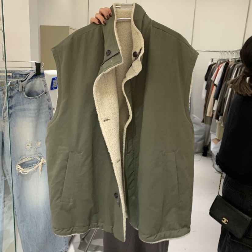 BANY ANCO韓國直郵女士新品真品人氣休閑馬甲兩面穿羅紋BANY ANCO馬甲圖色1