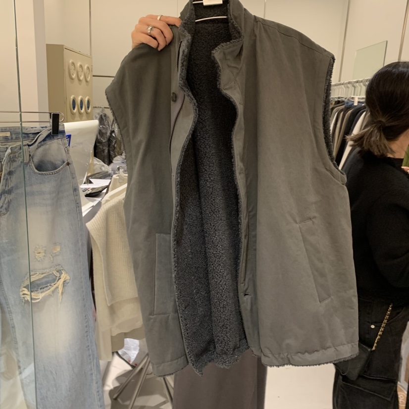 BANY ANCO韓國直郵女士新品真品人氣休閑馬甲兩面穿羅紋BANY ANCO馬甲圖色2