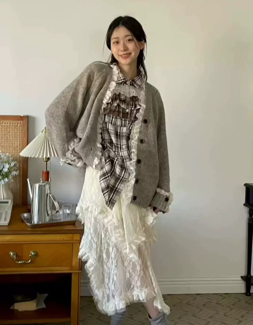 ARANCIA東大門實拍女裝新品休閑熱賣時尚開衫蕾絲開衫紐扣ARANCIA開衫