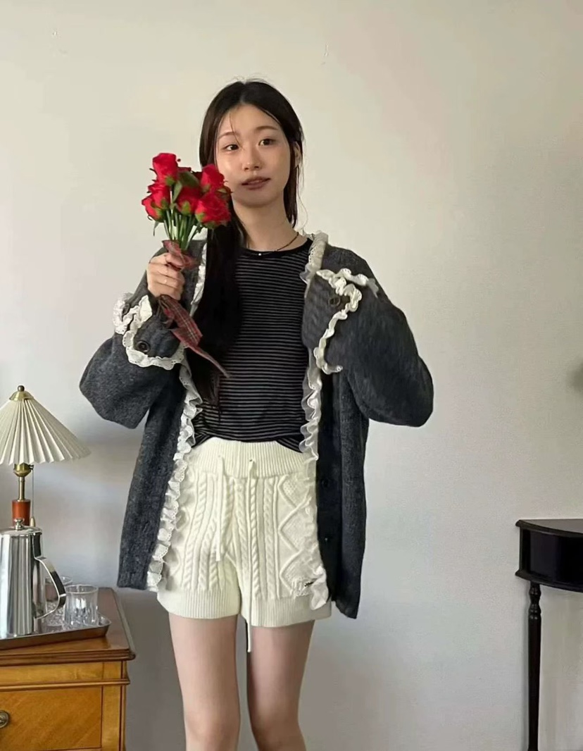ARANCIA東大門實拍女裝新品休閑熱賣時尚開衫蕾絲開衫紐扣ARANCIA開衫圖色3