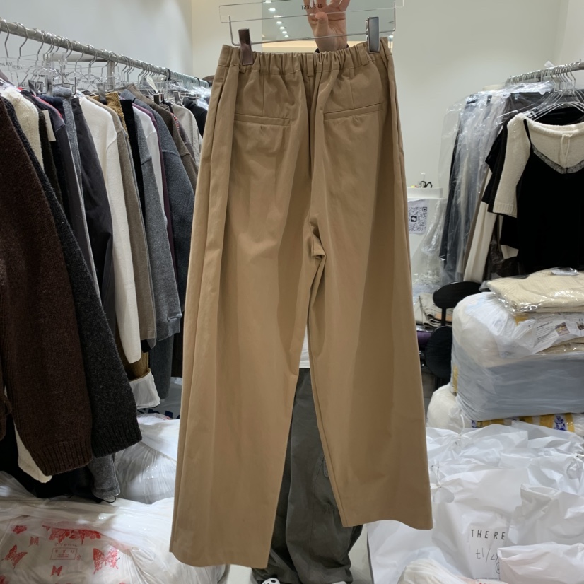 THE REST東大門實拍女裝新品職業熱賣休閑褲斜紋棉布褶裥THE REST/UNNOEUD休閑褲