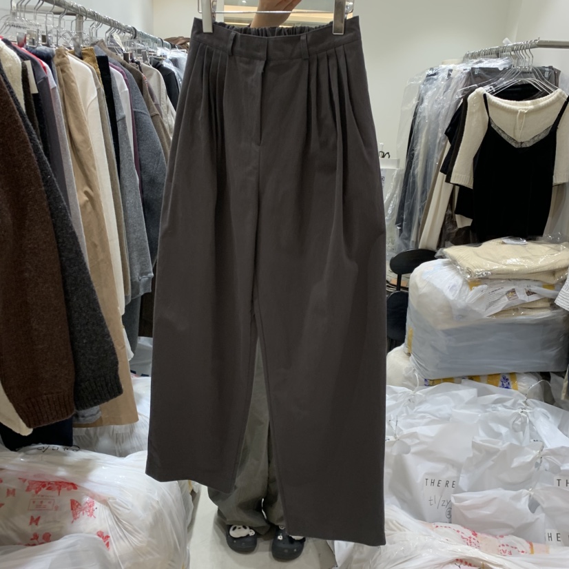 THE REST東大門實拍女裝新品職業熱賣休閑褲斜紋棉布褶裥THE REST/UNNOEUD休閑褲圖色2