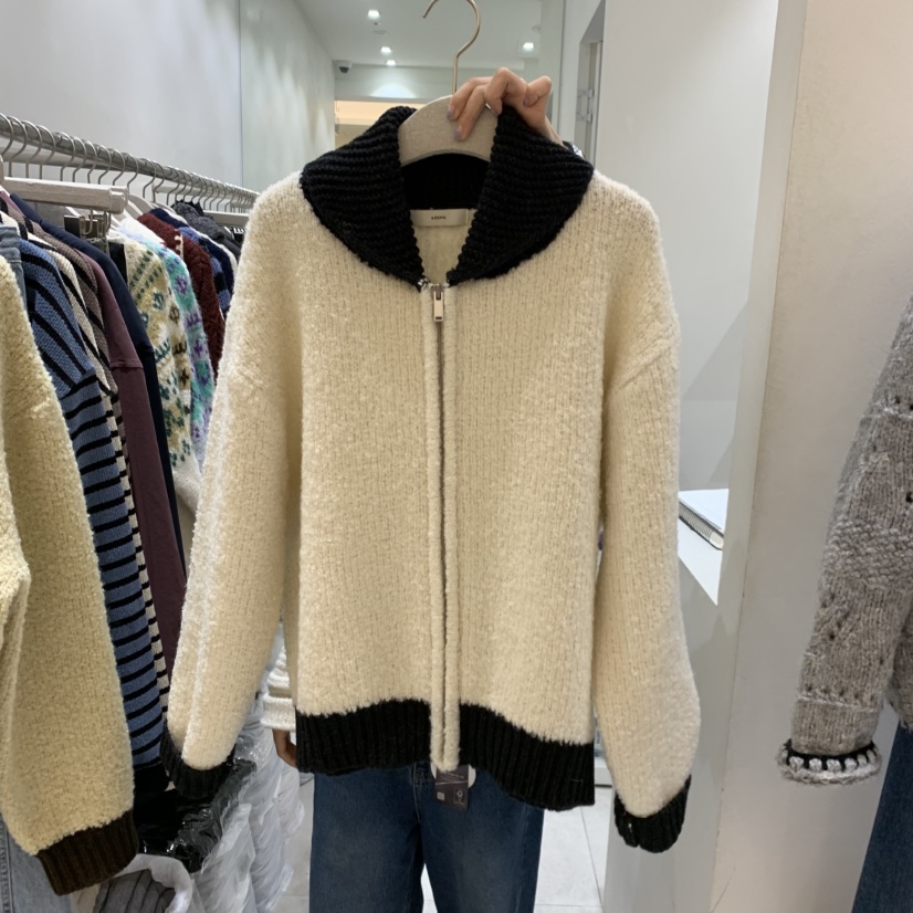ASOME東大門實拍女裝新款時尚休閑真品熱賣人氣推薦毛衣拉鏈A.SOME毛衣圖色1