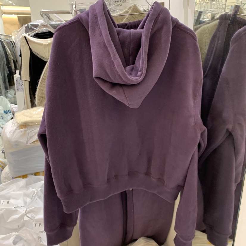 THE REST東大門直郵女裝新品時尚衛衣拉鏈連帽衫加絨磨毛雙面THE REST/UNNOEUD衛衣