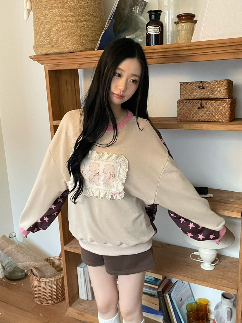 ARANCIA東大門代購女裝新款職業時尚人氣衛衣小熊刺繡撞色ARANCIA衛衣圖色3