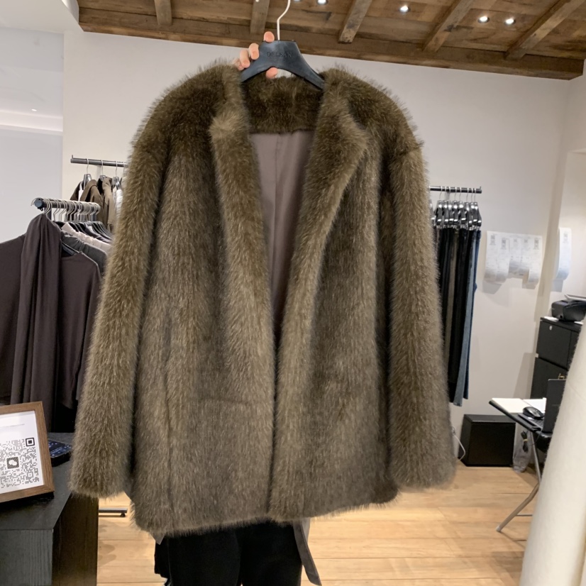 ORLEAN東大門代購女士新品熱賣人氣時尚推薦短款大衣皮草絨ORLEAN短款大衣圖色2