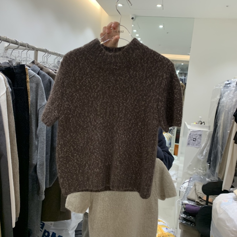 THE REST東大門實拍女裝新品人氣熱賣休閑針織衫花呢浣熊THE REST/UNNOEUD針織衫圖色1