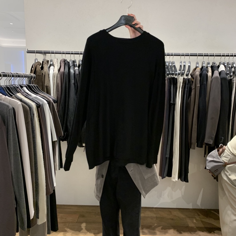 ORLEAN韓國直郵女士新品時尚真品休閑長袖T恤大號柔軟磨毛ORLEAN長袖T恤圖色2黑