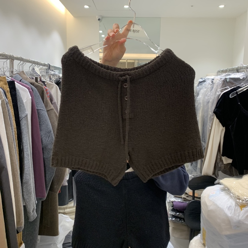 THE REST韓國代購女裝新品真品推薦時尚休閑人氣職業短褲THE REST/UNNOEUD短褲圖色2棕色