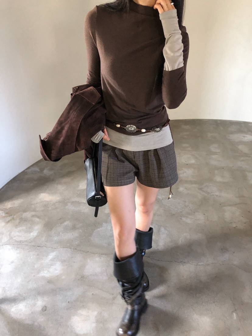 MURMUR韓國直郵女裝新款真品人氣熱賣時尚長袖T恤多層高領MURMUR長袖T恤