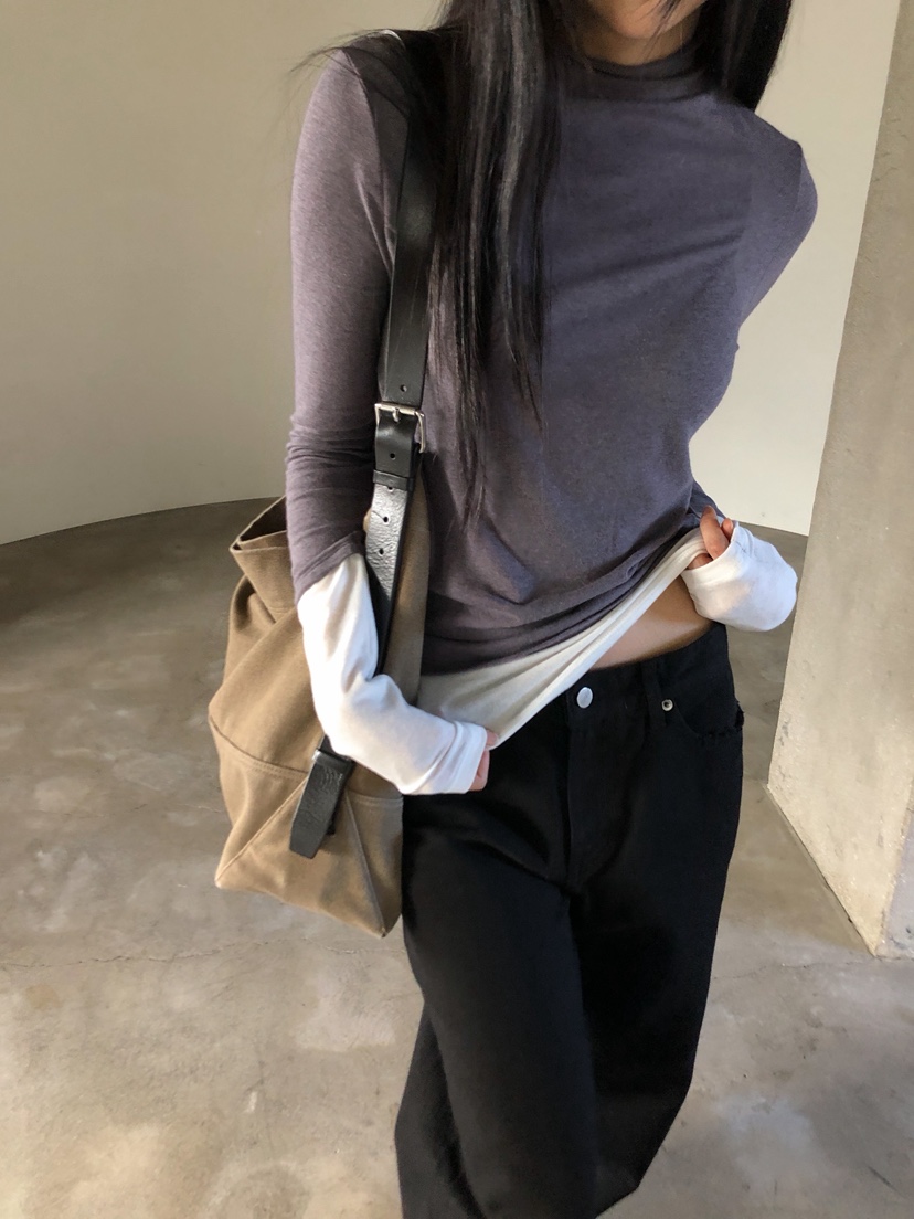 MURMUR韓國直郵女裝新款真品人氣熱賣時尚長袖T恤多層高領MURMUR長袖T恤