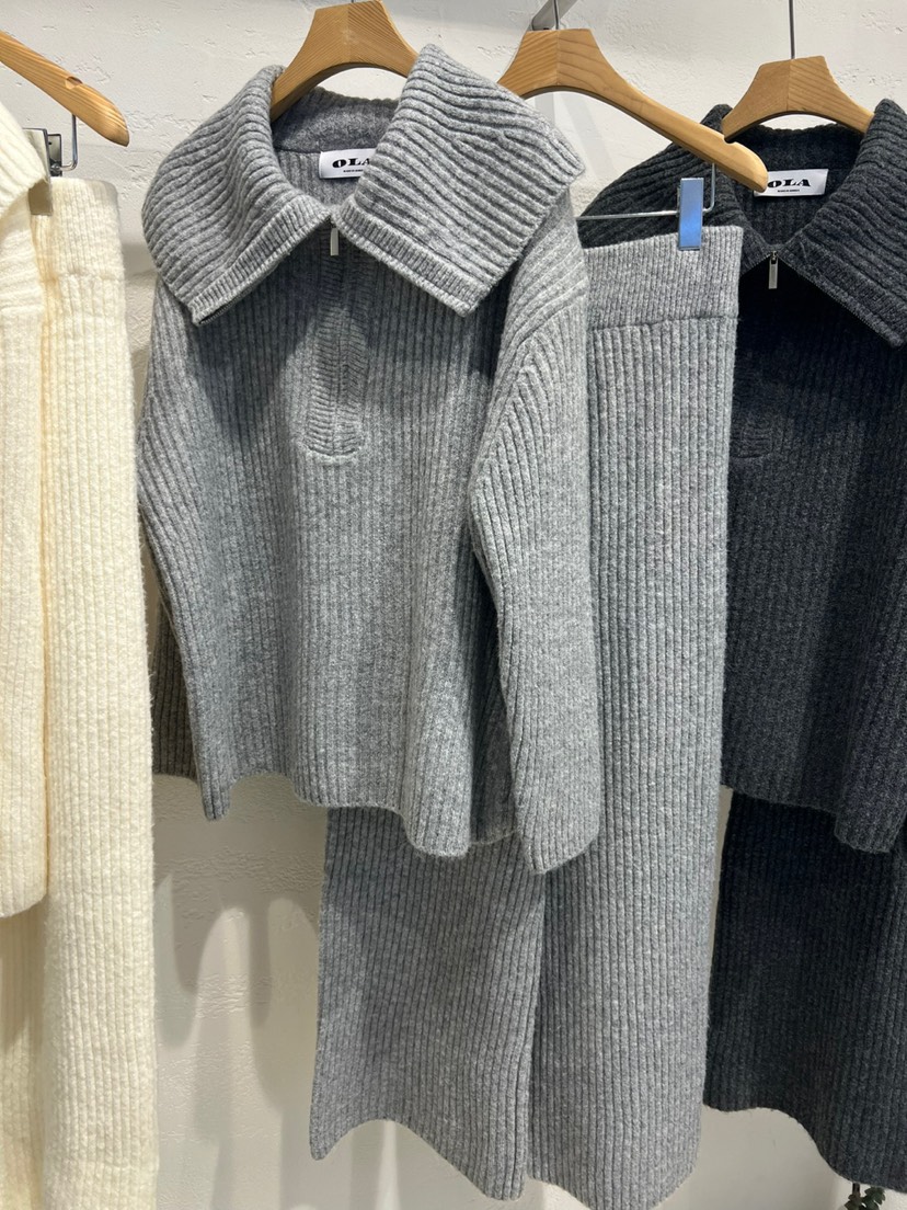OLA韓國代購女裝新品休閑真品推薦人氣時尚熱賣套裝羅紋mellor/OLA套裝圖色2