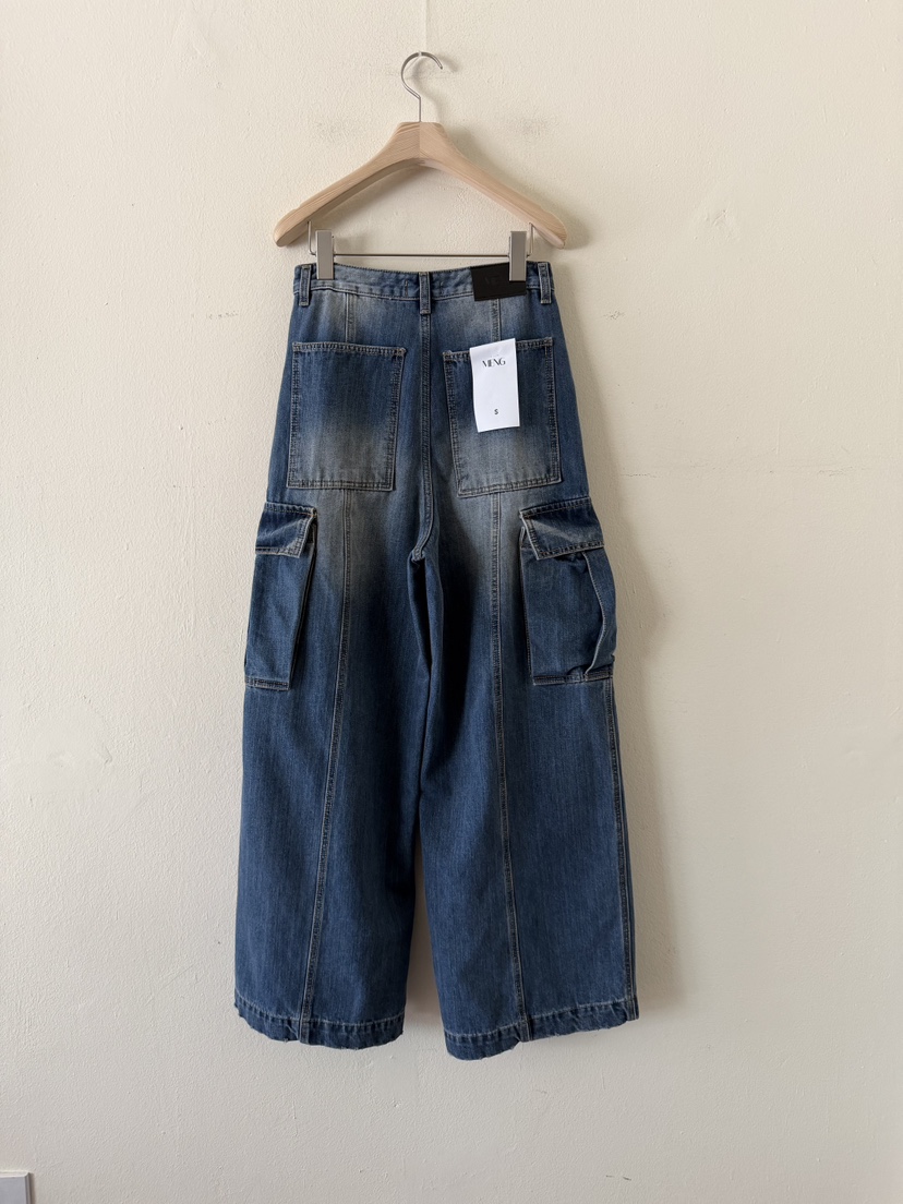 MENG/MING東大門直郵女裝新品熱賣推薦真品牛仔褲闊腿褲MENG/MING牛仔褲