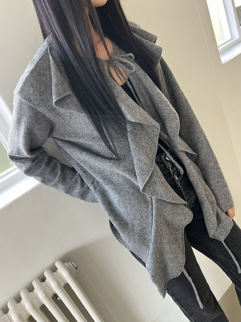 STAGE東大門實拍女裝新款時尚推薦休閑人氣熱賣開衫荷葉邊STAGE開衫