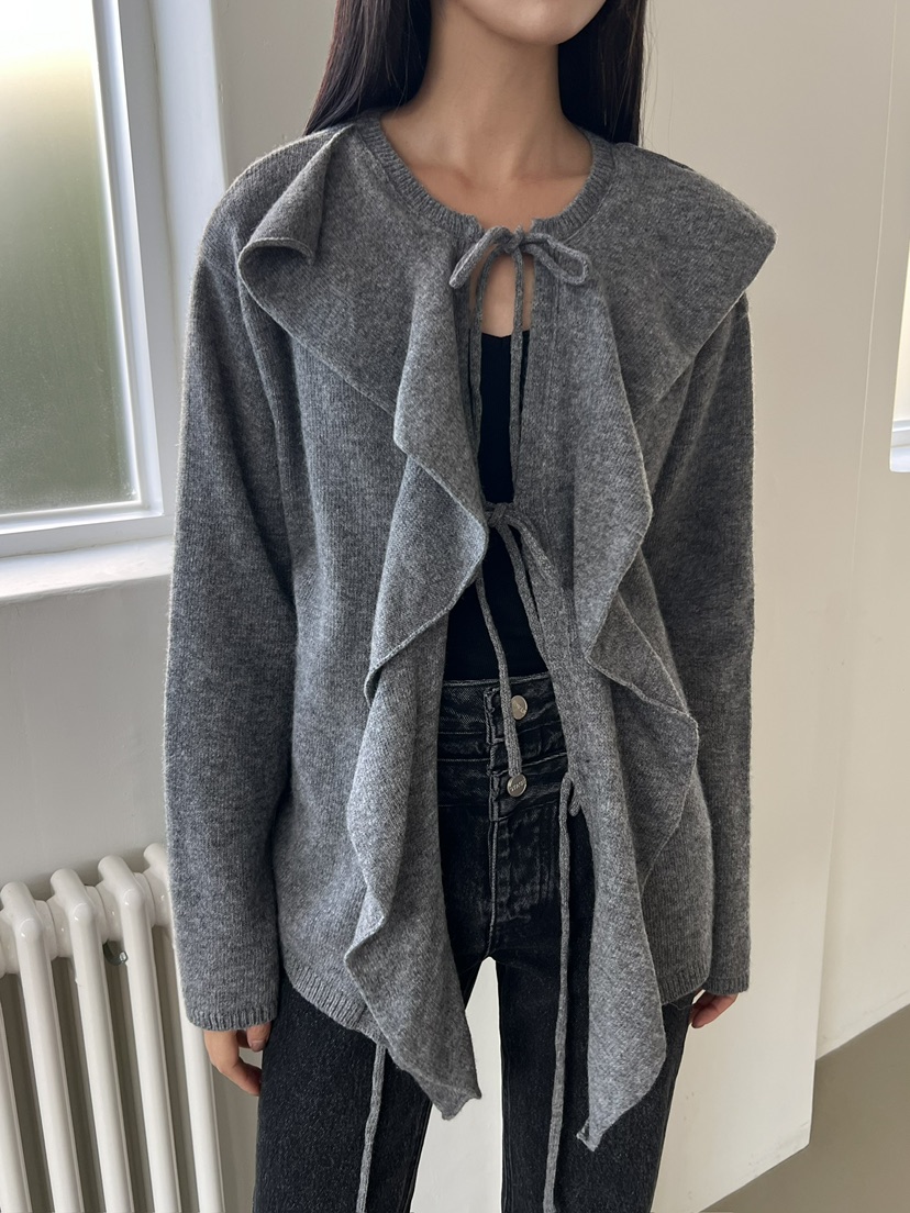 STAGE東大門實拍女裝新款時尚推薦休閑人氣熱賣開衫荷葉邊STAGE開衫